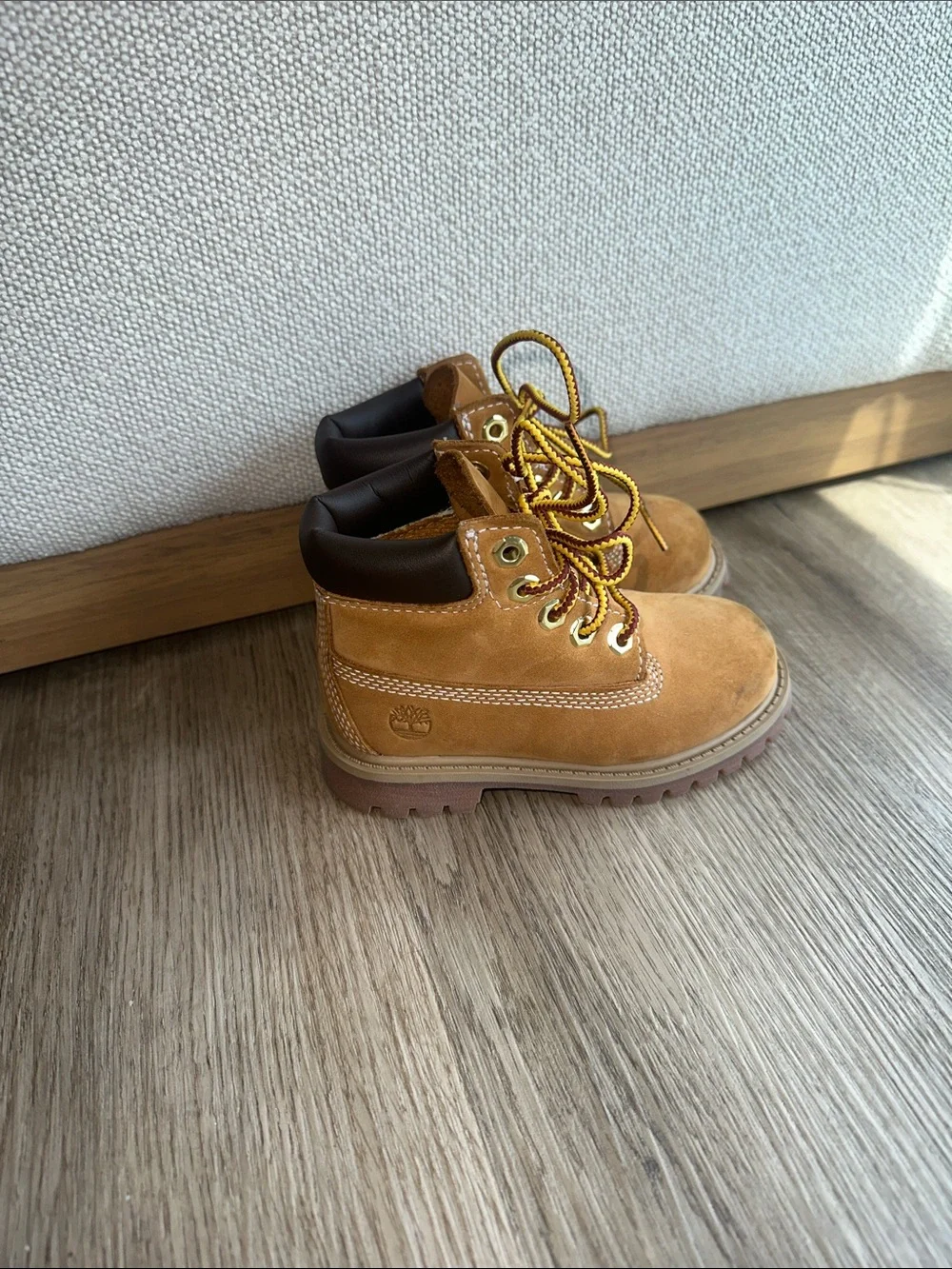 Timberland Classic Wheat Work Boots with Yellow Laces